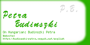 petra budinszki business card